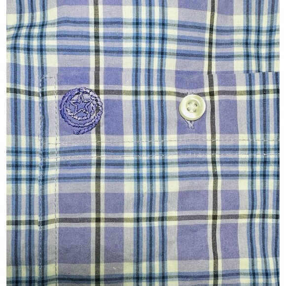 Wrangler George Strait Western‎ Purple Plaid Short Sleeve Button Up Men's MEDIUM - Picture 3 of 8